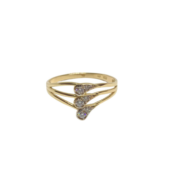 Arany Gyűrűk 14 karátos Női 6 köves gyűrű (Nr.49) webshop