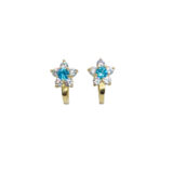 Arany Kislány fülbevalók 14 karátos Kislány virágos kék köves fülbevaló (Nr.6) webshop