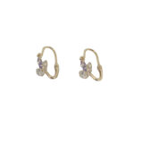 Arany Kislány fülbevalók 14 karátos Sárga arany fehér és lila köves kislány fülbevaló (Nr.17) webshop