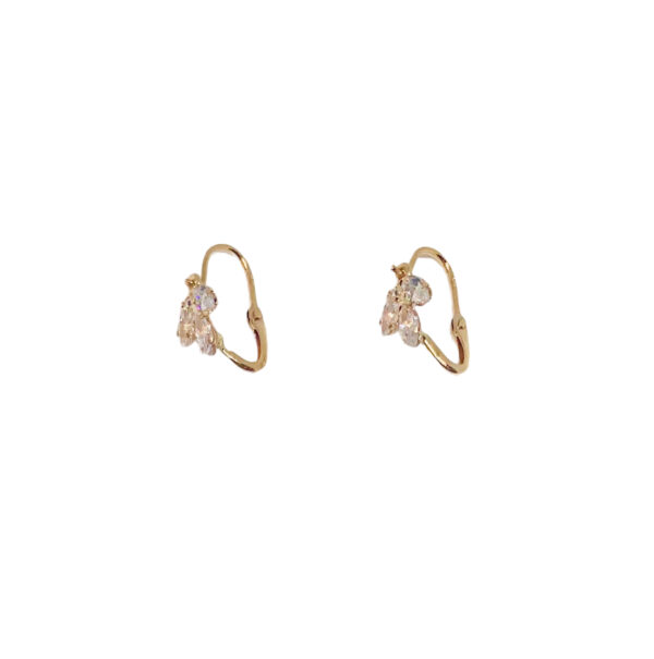 Arany Kislány fülbevalók 14 karátos Sárga arany fehér navett kövekkel (Nr.18) webshop