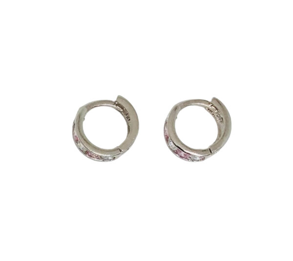 Arany Kislány fülbevalók 14 karátos Fehér arany rózsaszín fehér kis fülbevaló (Nr.32) webshop
