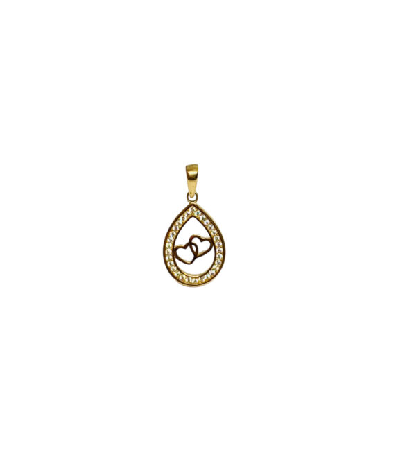 Arany Medálok 14 karátos Köves csepp alakú szíves medál (Nr.28) webshop