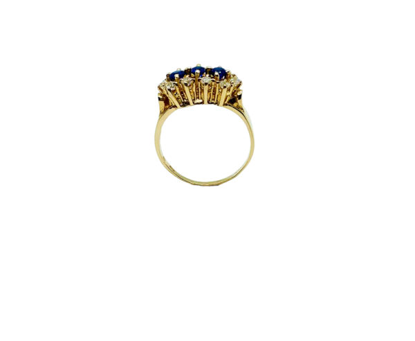 Arany Gyűrűk 14 karátos Fehér és sötétkék kővel (Nr.1) webshop