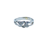 Arany Gyűrűk 14 karátos Fehér arany gyűrű 2 szív formával (Nr.9) webshop