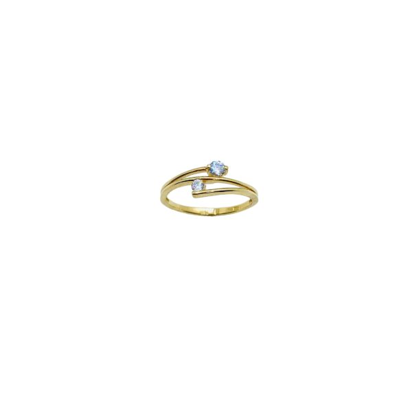 Arany Gyűrűk 14 karátos 2 köves sárga arany gyűrű (Nr.29) webshop