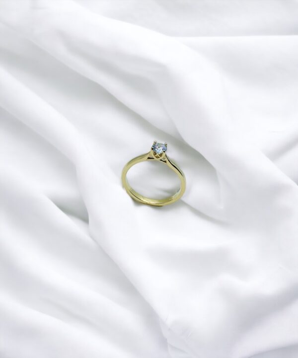 Arany Gyűrűk 14 karátos Sárga arany 4 karmos soliter gyűrű (Nr.30 S ) webshop