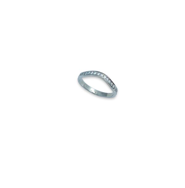 Arany Karikagyűrűk 14 karátos Hullámos Fehér arany karikagyűrű (Nr.26) webshop
