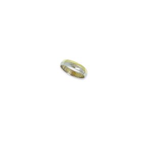 Arany Karikagyűrűk 14 karátos Fehér és Sárga arany hullámos karikagyűrű (Nr.30) webshop
