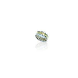 Arany Karikagyűrűk 14 karátos Fehér Sárga Fehér arany karikagyűrű (Nr.38) webshop