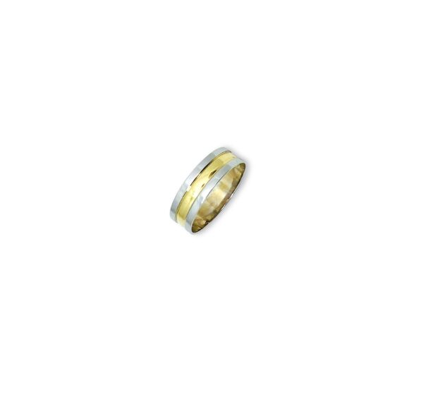 Arany Karikagyűrűk 14 karátos Fehér Sárga Fehér arany karikagyűrű (Nr.39) webshop