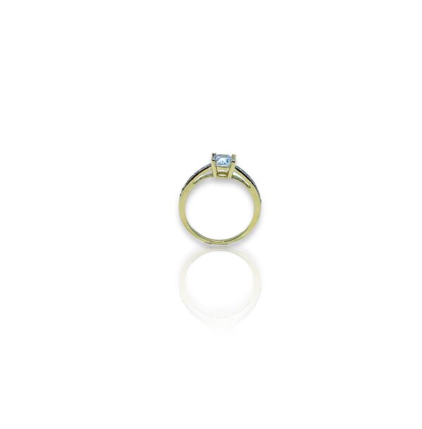 Arany Gyűrűk 14 karátos Sárga arany többköves eljegyzési gyűrű (Nr.35) webshop
