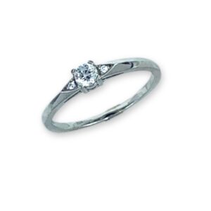 Arany Gyűrűk 14 karátos Fehér arany 3 köves gyűrű (Nr.42) webshop