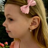 Arany Kislány fülbevalók 14 karátos Kislány fülbevaló Szíves Fehér arany (Nr.3) webshop