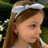 Arany Kislány fülbevalók 14 karátos Kislány világos kék fehér köves (Nr.7) webshop
