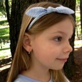 Arany Kislány fülbevalók 14 karátos Világoskék és fehér köves kislány fülbevaló (Nr.8) webshop