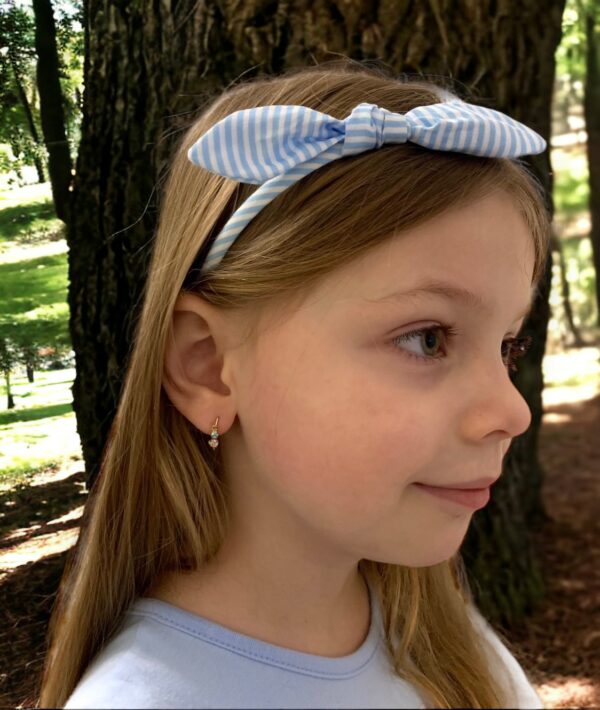 Arany Kislány fülbevalók 14 karátos Világoskék és fehér köves kislány fülbevaló (Nr.8) webshop