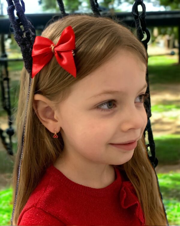 Arany Kislány fülbevalók 14 karátos Piros 3 köves kislány fülbevaló (Nr.9) webshop