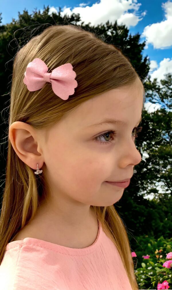 Arany Kislány fülbevalók 14 karátos Fehér arany fehér rózsaszín köves kislány fülbevaló (Nr.14) webshop