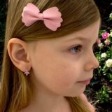 Arany Kislány fülbevalók 14 karátos Fehér arany rózsaszín és fehér köves kislány fülbevaló (Nr.15) webshop