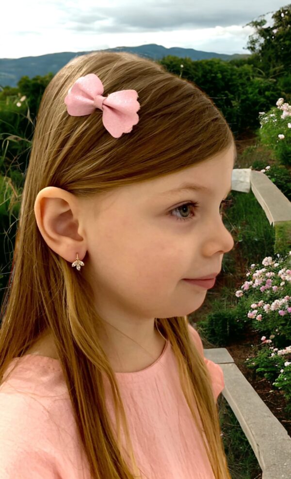 Arany Kislány fülbevalók 14 karátos Sárga arany fehér navett kövekkel (Nr.18) webshop