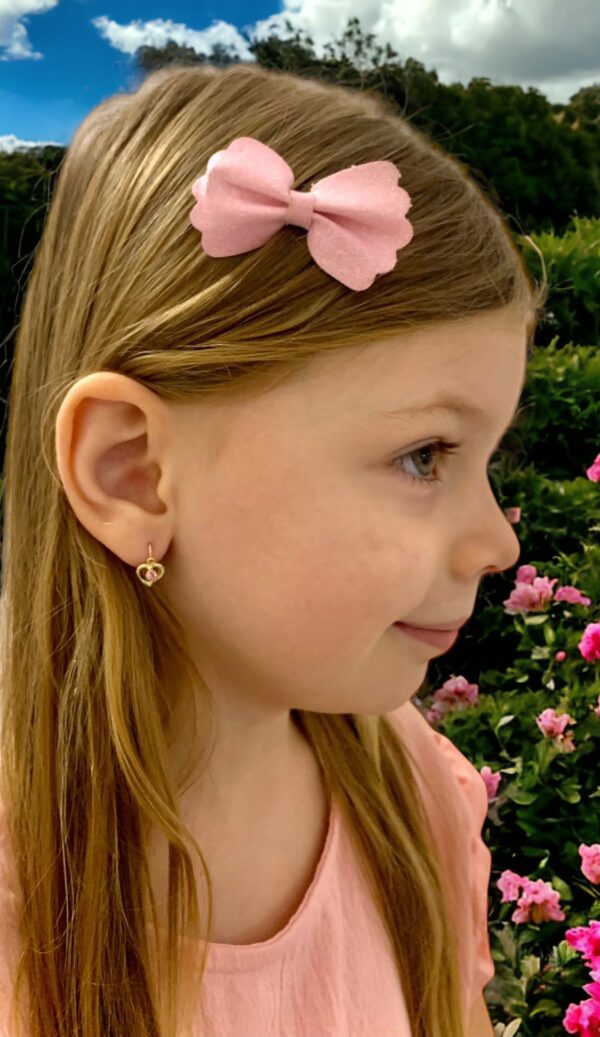 Arany Kislány fülbevalók 14 karátos Szíves rózsaszín köves kislány fülbevaló (Nr.22) webshop