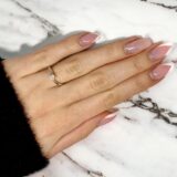 Arany Gyűrűk 14 karátos Fehér arany hullámos 1 köves gyűrű (Nr.40) webshop