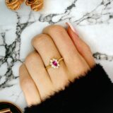 Arany Gyűrűk 14 karátos Virágos köves gyűrű (Nr.14) webshop