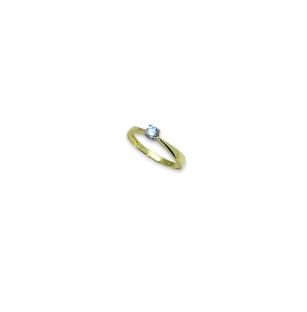 Arany Gyűrűk 14 karátos Sárga arany egy köves eljegyzési gyűrű (Nr.45) webshop