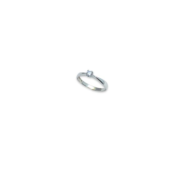 Arany Gyűrűk 14 karátos Fehér arany 1 köves eljegyzési gyűrű (Nr.46) webshop