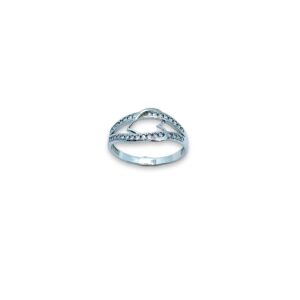 Arany Gyűrűk 14 karátos Köves szíves gyűrű fehér arany (Nr.48) webshop