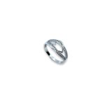 Arany Gyűrűk 14 karátos Köves szíves gyűrű fehér arany (Nr.48) webshop