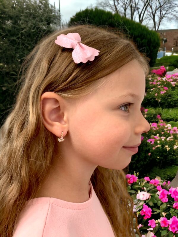 Arany Kislány fülbevalók 14 karátos Sárga arany fehér és rózsaszín köves Kislány fülbevaló (Nr.48) webshop