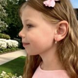 Arany Kislány fülbevalók 14 karátos Rózsaszín és fehér köves kislány fülbevaló (Nr.51) webshop