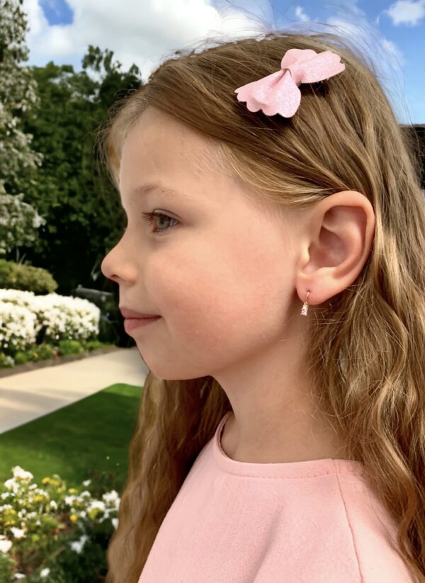 Arany Kislány fülbevalók 14 karátos Rózsaszín és fehér köves kislány fülbevaló (Nr.51) webshop