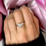 Arany Gyűrűk 14 karátos Fehér arany szíves gyűrű (Nr.12) webshop