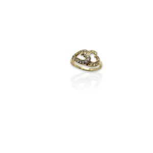 Arany Gyűrűk 14 karátos Dupla szíves gyűrű (Nr.58) webshop