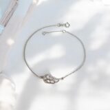 Arany Karláncok 14 karátos Fehér arany angyalszárnyas köves karlánc (Nr.61) webshop