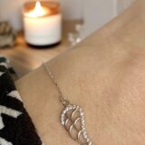 Arany Karláncok 14 karátos Fehér arany angyalszárnyas köves karlánc (Nr.61) webshop
