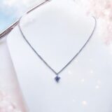 Arany Láncok 14 karátos Fehér arany egy köves lánc (Nr.13) webshop