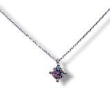 Arany Láncok 14 karátos Fehér arany egy köves lánc (Nr.13) webshop