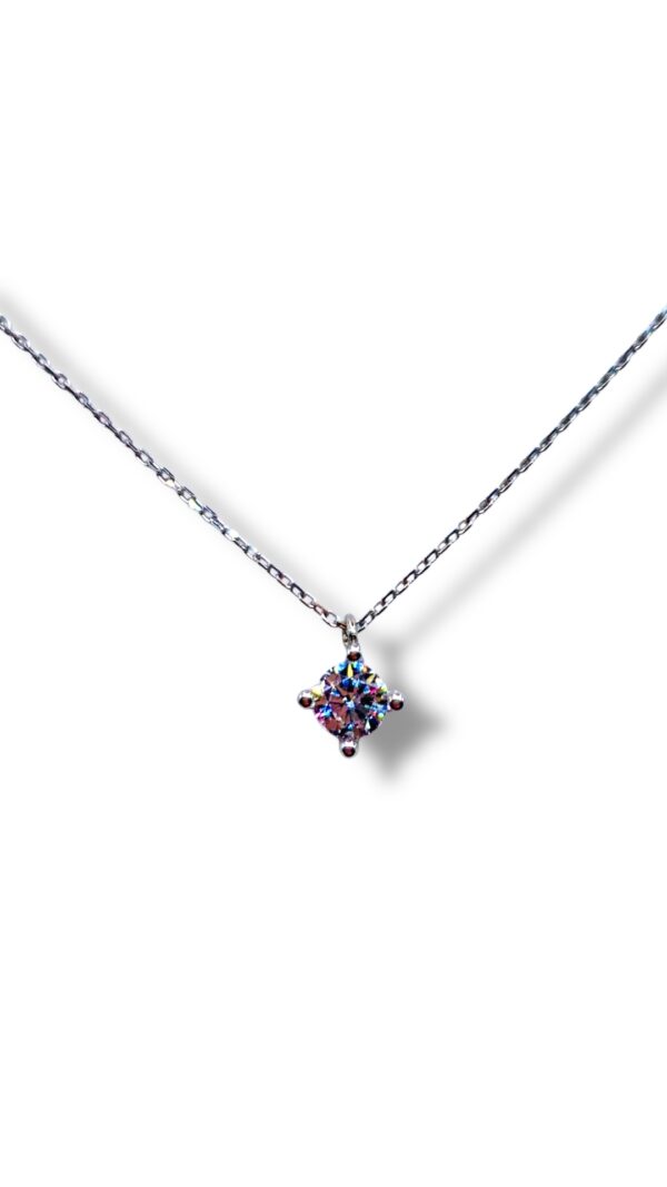 Arany Láncok 14 karátos Fehér arany egy köves lánc (Nr.13) webshop