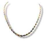 Arany Láncok 14 karátos Leveles fehér és sárga arany lánc (Nr.116) webshop