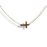 Arany Láncok 14 karátos Sárga arany lánc fektetett kereszttel (Nr.100) webshop