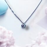 Arany Láncok 14 karátos Fehér arany kocka lánc 1 kővel (Nr.9) webshop
