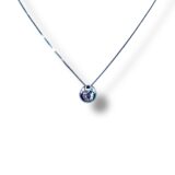 Arany Láncok 14 karátos Fehér arany kocka lánc 1 kővel (Nr.9) webshop