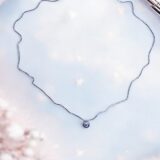 Arany Láncok 14 karátos Fehér arany kocka lánc 1 kővel (Nr.9) webshop