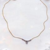 Arany Láncok 14 karátos Sárga arany lánc fehér arany szív betét résszel (Nr.3) webshop
