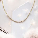 Arany Láncok 14 karátos Női lánc anker+vésett szemű lánc (Nr.25) webshop