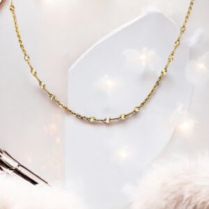 Arany Láncok 14 karátos Női lánc anker+vésett szemű lánc (Nr.25) webshop