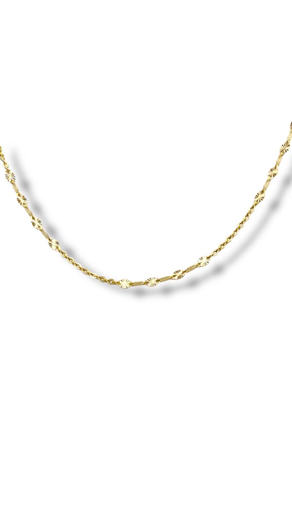 Arany Láncok 14 karátos Női lánc anker+vésett szemű lánc (Nr.25) webshop